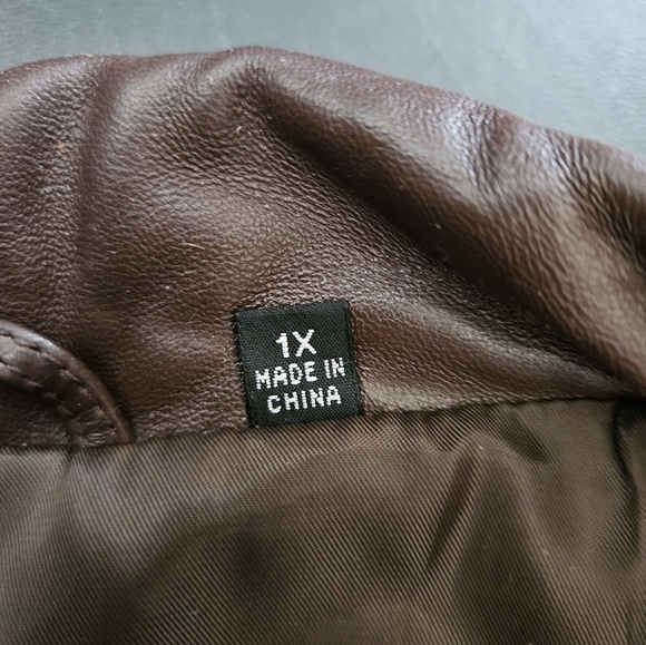 NWT - Lamb Leather Tibor Brown Buttery Soft Blazer Jacket - Size 1X - Picture 4 of 11